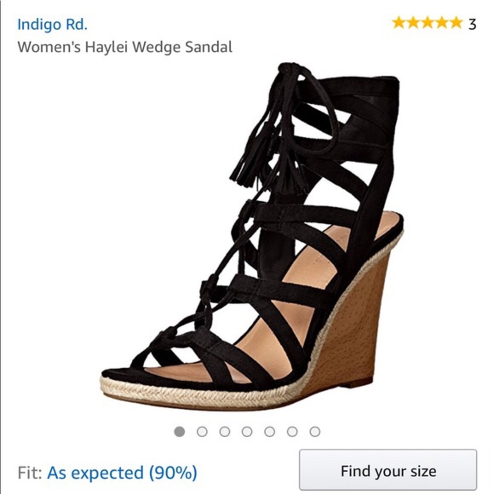Indigo Haylie Wedge - Black Suede - 7